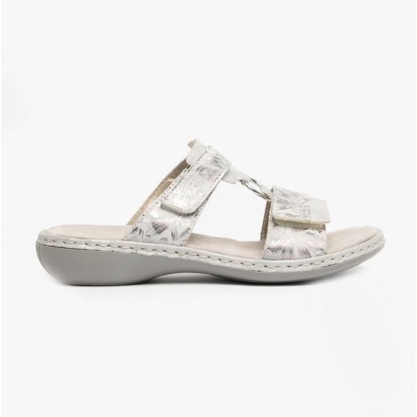 Rieker 659X6-80 Womens Sandals White Metallic