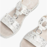 Rieker 659X6-80 Womens Sandals White Metallic