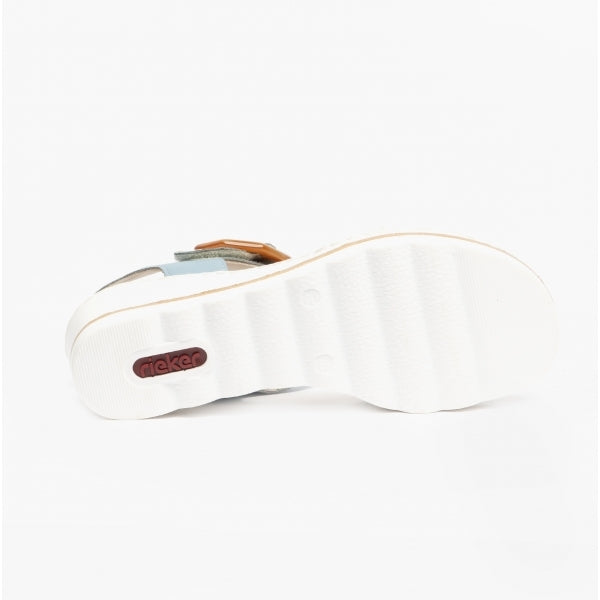 Rieker 67476-10 Womens Sandals White/Blue