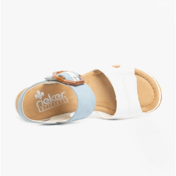Rieker 67476-10 Womens Sandals White/Blue