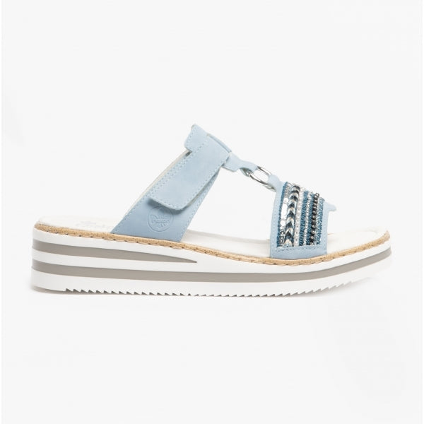 Rieker V02M6-10 Womens Sandals Blue