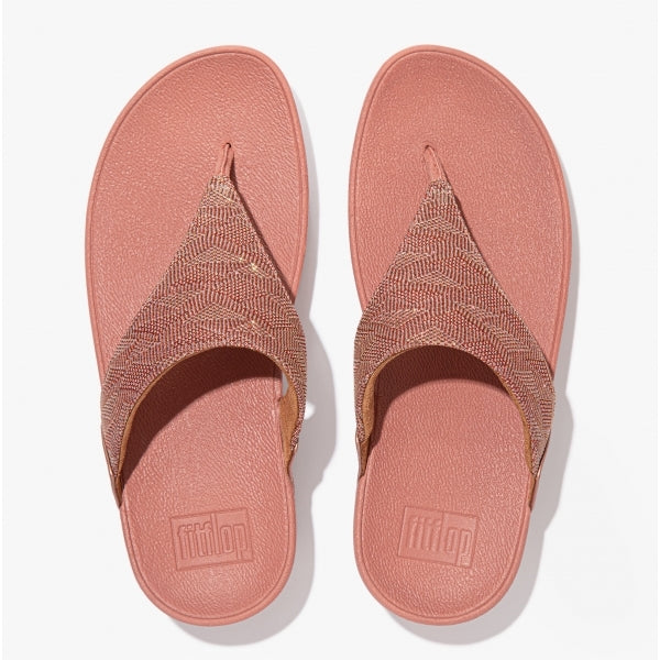 FitFlop LULU GLITZ Womens Flip Flop Sandals Warm Rose