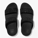 FitFlop LULU GLITTER Womens Sliders Black Sparkle