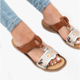 Rieker 608P4-90 Womens Sandals Tan Multi
