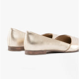 Hush Puppies MARLEY Womens Leather Ballerina Shoes Gold