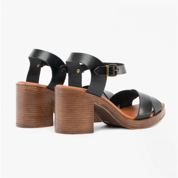 Hush Puppies GEORGIA Womens Leather Heeled Sandals Black