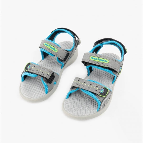Hush Puppies MARIO Kids Touch Fasten Sandals Grey
