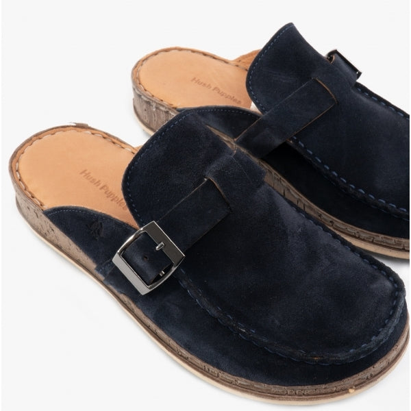 Hush Puppies SORCHA MULE Womens Leather Sandals Navy Suede