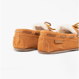 Hush Puppies ADDISON Kids Suede Moccasin Slippers Tan