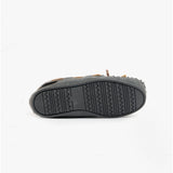 Hush Puppies ADDISON Kids Suede Moccasin Slippers Grey