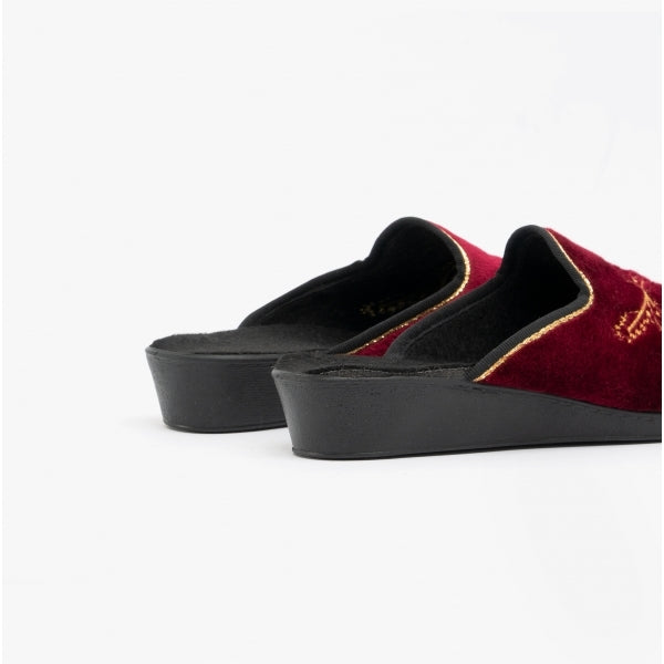 HOS Comfort THERESA Womens Mule Slippers Wine