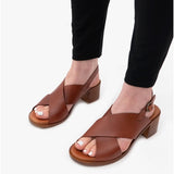 Hush Puppies GABRIELLE Womens Leather Sandals Tan