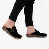 Hush Puppies SORCHA MULE Womens Leather Sandals Black Suede