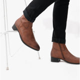 Club Cubano VALENTE Mens Leather Cuban Heel Boots Burnished Tan