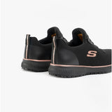 Skechers Work 77222EC SQUAD SR Womens Occupational Trainers Black/Rose Gold