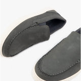 Hush Puppies MOUNT Mens Leather Loafers Grey Nubuck