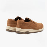 Hush Puppies COLE Mens Leather Slip-On Trainers Tan