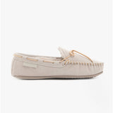 Hush Puppies ALLIE Womens Suede Moccasin Slippers Beige