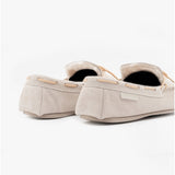 Hush Puppies ALLIE Womens Suede Moccasin Slippers Beige