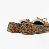 Hush Puppies ALLIE Womens Suede Moccasin Slippers Leopard