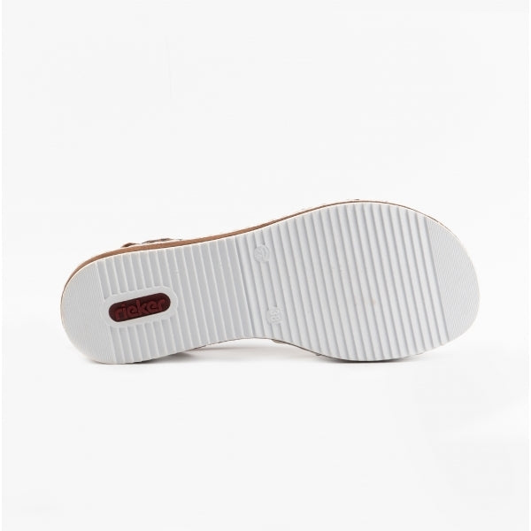 Rieker V3663-24 Womens Sandals Brown Combi