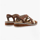 Rieker V3663-24 Womens Sandals Brown Combi