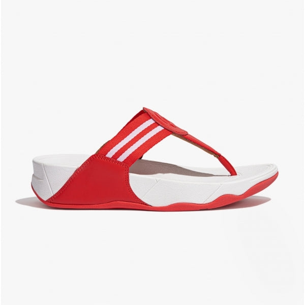 FitFlop WALKSTAR Womens Wide Fit Toe Post Sandals Red