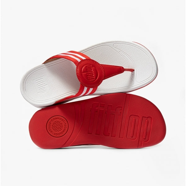 FitFlop WALKSTAR Womens Wide Fit Toe Post Sandals Red