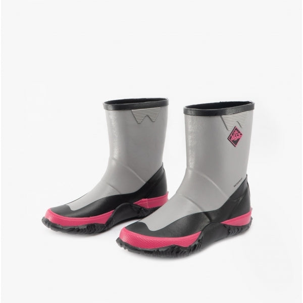 Muck Boots FORAGER KIDS Rubber Wellington Boots Grey/Pink