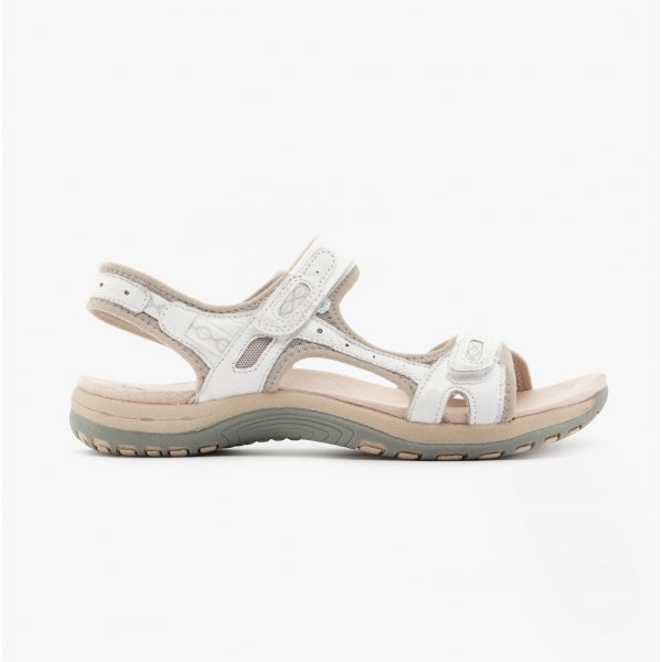 Free Spirit FRISCO Womens Leather Touch Fasten Sandals White