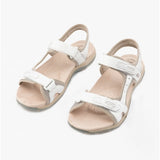 Free Spirit FRISCO Womens Leather Touch Fasten Sandals White