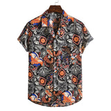 Men’s Short Sleeve Printed Beach Shirt – Casual Summer Hawaiian Tee