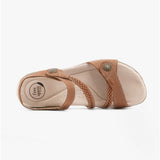 Free Spirit MALIBU Womens Leather Touch Fasten Sandals Walnut