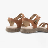 Free Spirit MALIBU Womens Leather Touch Fasten Sandals Walnut