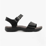 Free Spirit MAINE Womens Leather Touch Fasten Sandals Black