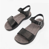 Free Spirit MAINE Womens Leather Touch Fasten Sandals Black