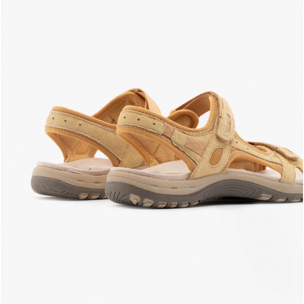 Free Spirit FRISCO Womens Leather Touch Fasten Sandals Dijon