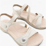 Free Spirit MALIBU Womens Leather Touch Fasten Sandals Sand White