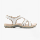 Free Spirit FAIRMONT Womens Touch Fasten Leather Sandals White