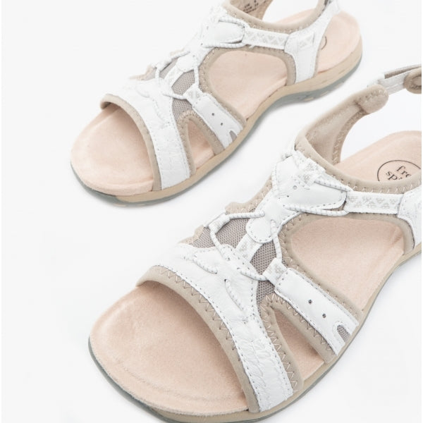 Free Spirit FAIRMONT Womens Touch Fasten Leather Sandals White