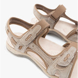 Free Spirit FRISCO Womens Leather Touch Fasten Sandals Toffee