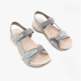 Free Spirit FRISCO Womens Leather Touch Fasten Sandals Smoke