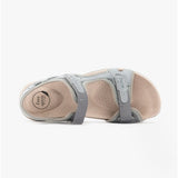 Free Spirit FRISCO Womens Leather Touch Fasten Sandals Smoke