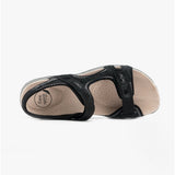 Free Spirit FRISCO Womens Leather Touch Fasten Sandals Black