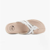 Free Spirit JULIET Womens Leather Toe Post Sandals White Beige