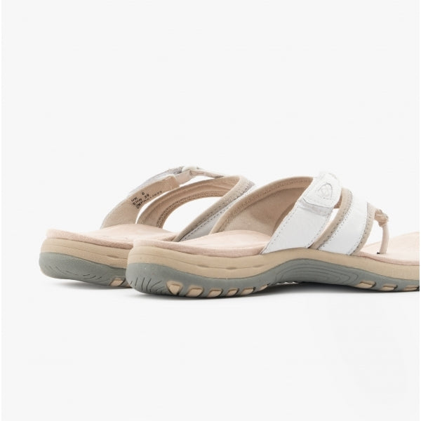 Free Spirit JULIET Womens Leather Toe Post Sandals White Beige