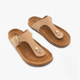 Rohde 5860 Womens Leather Mule Sandals Natural