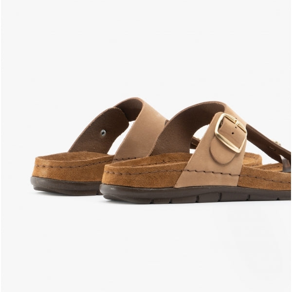 Rohde 5860 Womens Leather Mule Sandals Natural