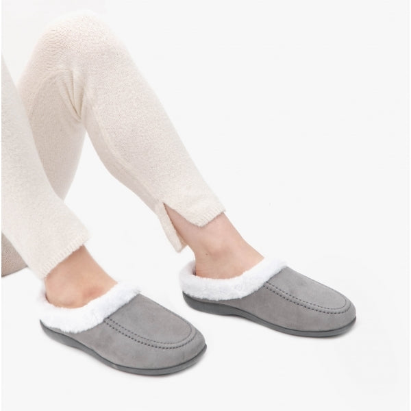 HOS Comfort AVRIL Womens Mule Slippers Grey