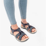 Free Spirit FAIRMONT Womens Touch Fasten Leather Sandals Navy